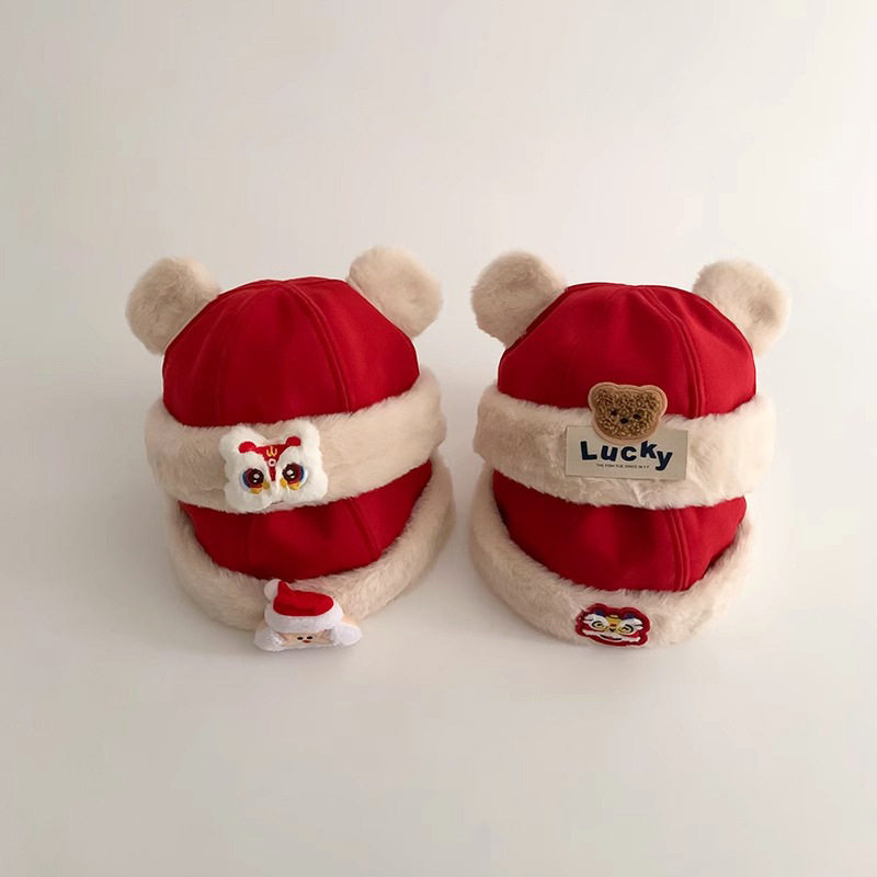 婴儿帽子喜庆新年帽宝宝周岁红色地主帽婴幼儿冬季加厚保暖抓周帽,童装/婴儿装/亲子装,帽子,淘宝优惠券,粉丝福利购,淘宝优惠卷