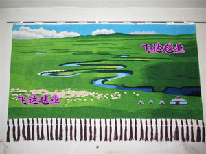 新款可定制艺术挂毯纯手工挂毯壁毯工艺腈纶客厅餐厅草原风景牛羊