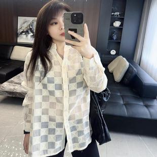 气质刺绣v领 大码女装胖mm新款秋装冬装打底中长款长袖衬衫上衣