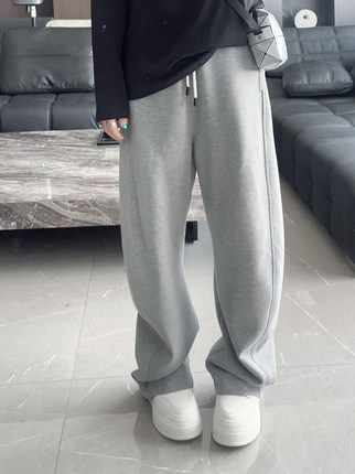 大码女装胖mm2024年早秋秋冬装新款弯刀裤阔腿裤长裤休闲裤运动裤