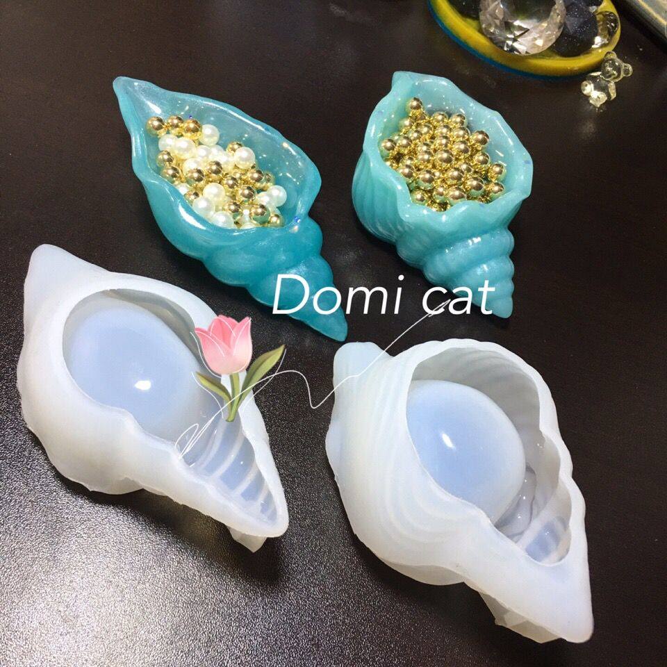 年年有红DIY亮面海螺两款硅胶模具水晶滴胶定制礼物摆台配件机模