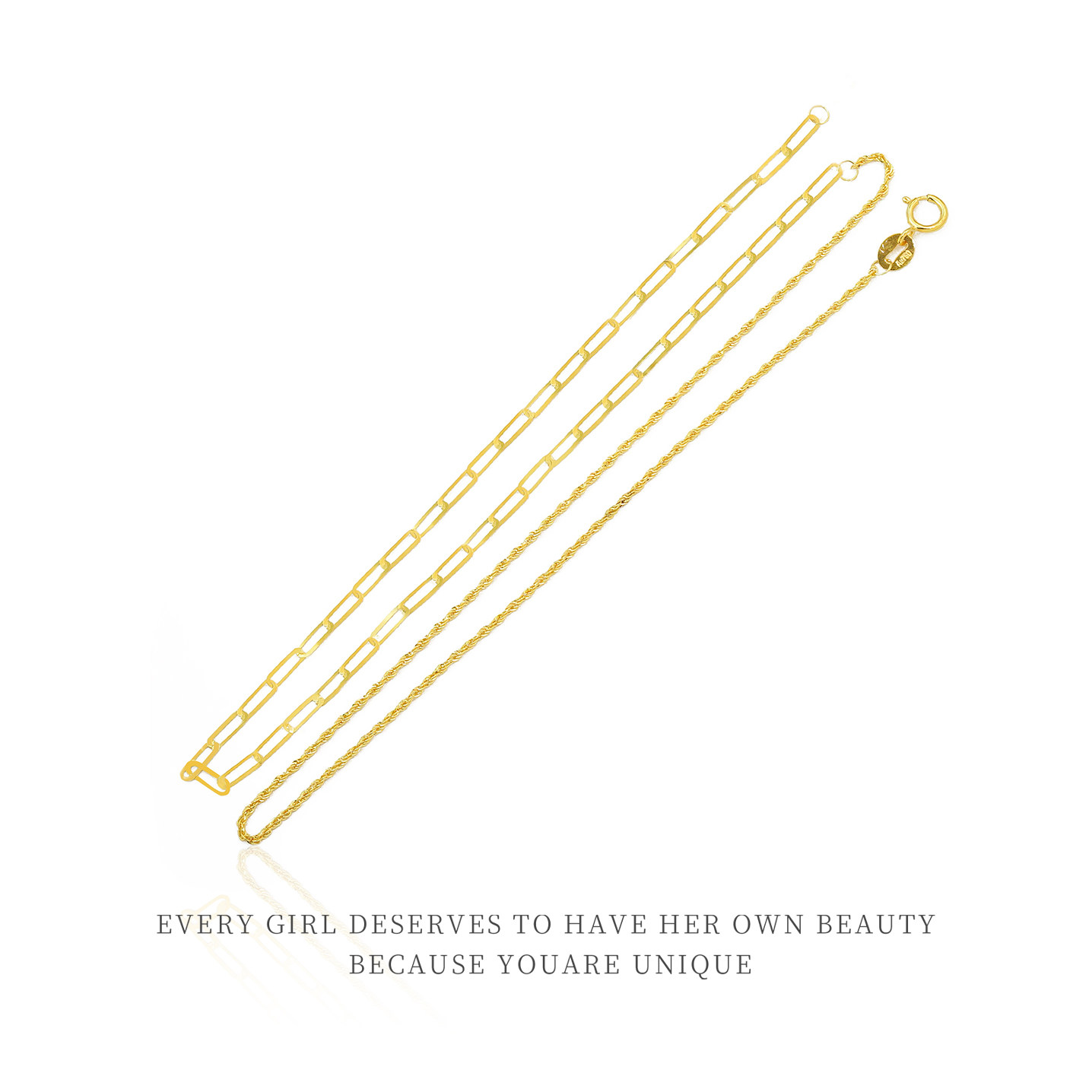 【店铺专属】18k金AB麻绳链 链长约45cm【QL07444】