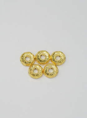 【严选】通体18k金菱形盘缠合集百搭diy手串配件（6mm)JD01534