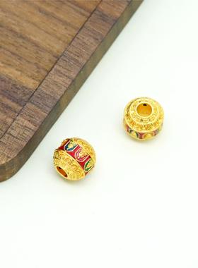 2026新款高级感18k金八面佛转运筒项链手链diy配件【QL06984】