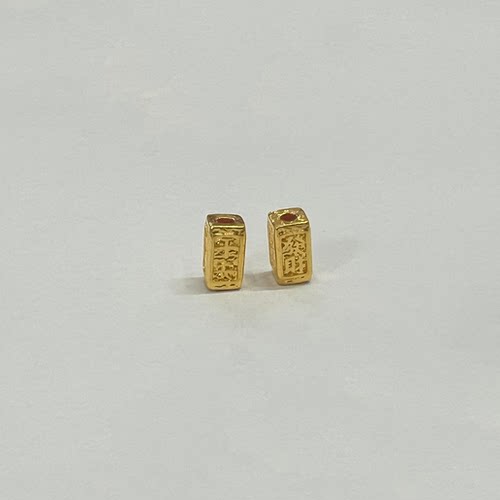 18k金如意平安发财珠【WT0671】不脱模