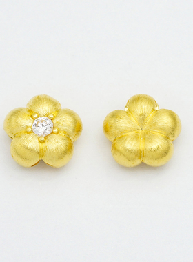 【严选】18k金拉丝小花路路通项链手链diy吊坠配件女不脱模WT0236