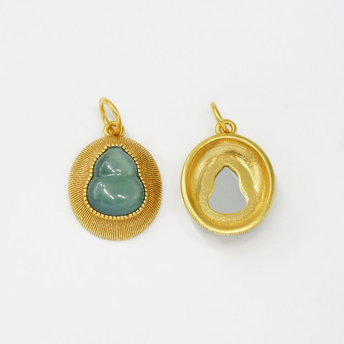 18k金翡翠葫芦吊坠【WT0394-1】不脱模
