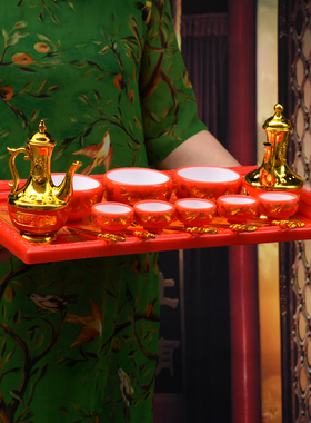 搬新居结婚喜事碗套装供佛用乔迁家居用品祭祀加厚塑料碗酒杯家用