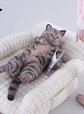 现货JXK1/6废柴喵仿真猫咪模型瘫睡沙发猫咪潮玩手办桌面摆件礼物