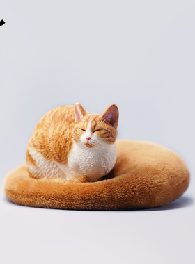 JXK 1/6嗜睡猫2.0仿真模型可爱小猫咪手办橘猫周边公仔潮玩偶摆件