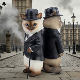 JXK卓别喵模型 仿真摩登猫咪动物手办摆件 限时15天75折预售