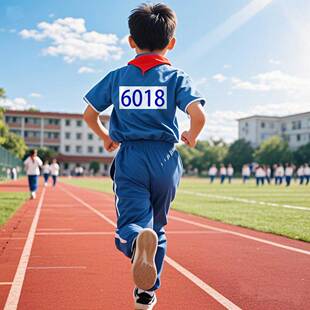 运动员号码布贴校园田径比赛事不干胶布贴定制活动跑步一撕即贴布