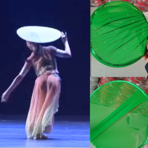 画茶闲情舞蹈演出道具原版绿色