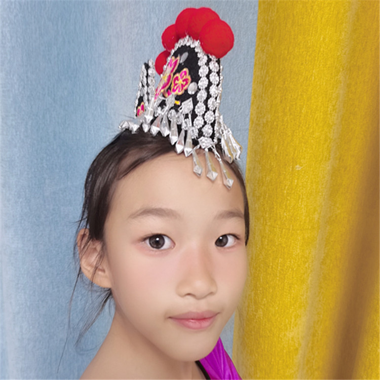 桃李杯舞蹈喊月亮头饰演出比赛女子独舞彝民族舞饰品定做道具包邮