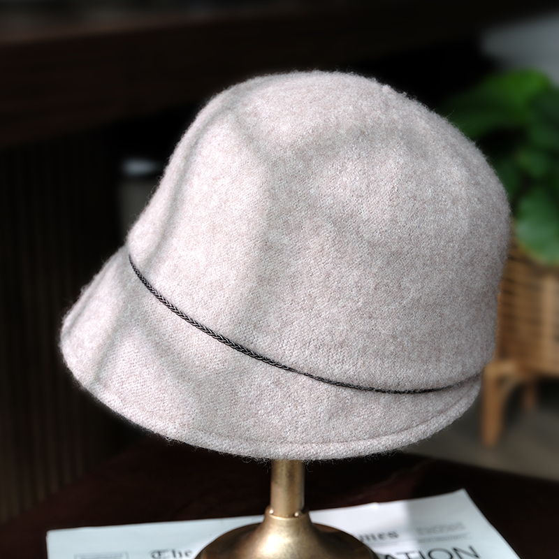 小野商时髦精显脸小羊毛水桶帽