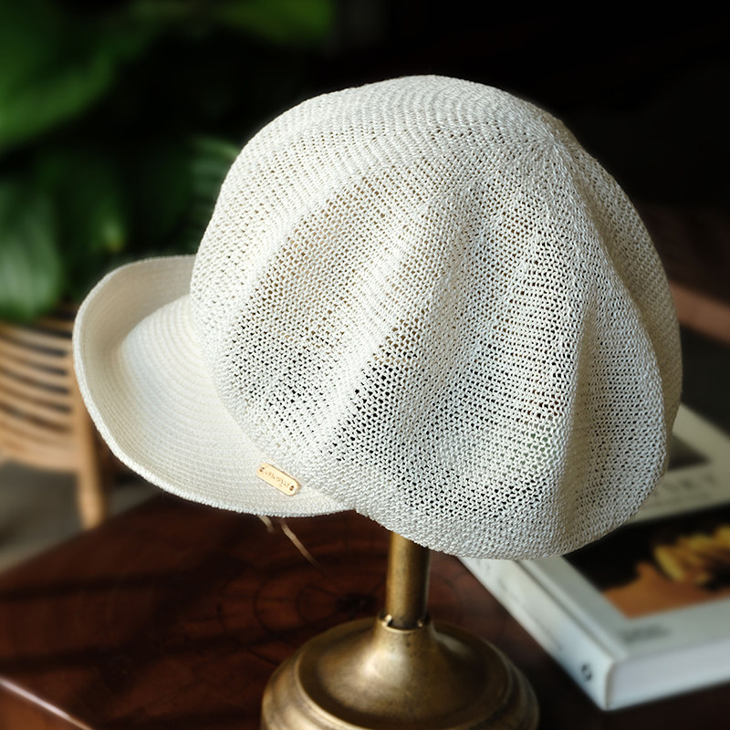 小野商 超轻极简日本和纸报童帽女时髦针织鸭舌帽遮阳帽春夏新款