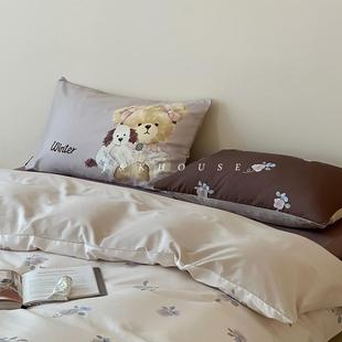 Lovely 纯棉四件套全棉磨毛印花亲肤床上用品 韩系卡通小熊秋冬款