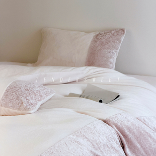 Tender| 法式少女冬季牛奶绒四件套加厚保暖简约被套床上用品