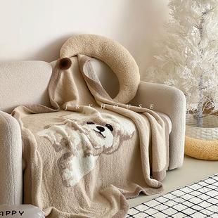 Lovely 卡通可爱小狗秋冬半边绒卧室沙发毛毯办公室午睡休闲毯子