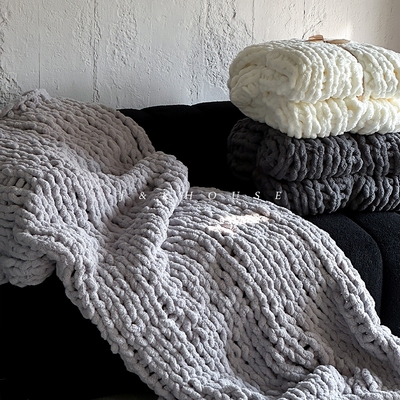 北欧针织家居手工毛毯