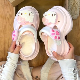 松糕洞洞鞋 2025新款 女玛丽珍可爱卡通厚底沙滩防滑外穿包头凉