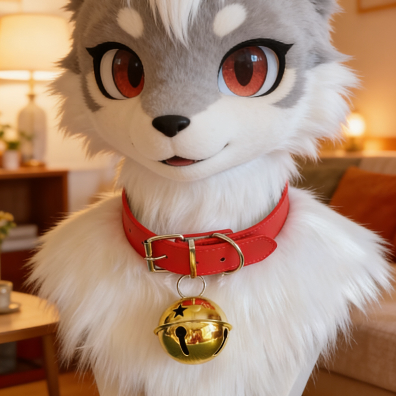 兽装项圈加大铃铛皮革材质加宽加大多色可选福瑞furry配件二次元图片
