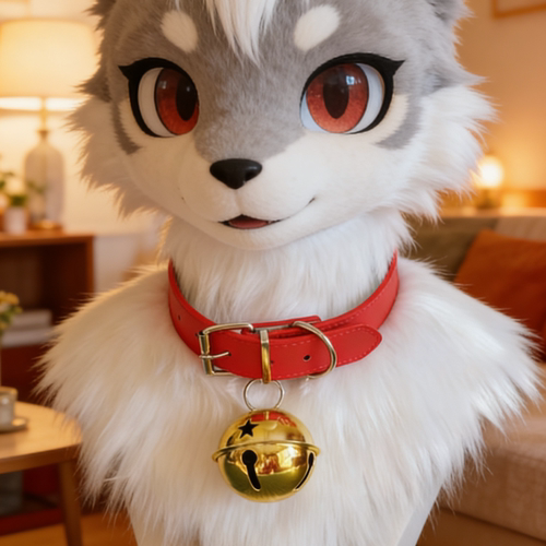 兽装项圈加大铃铛皮革材质加宽加大多色可选福瑞furry配件二次元