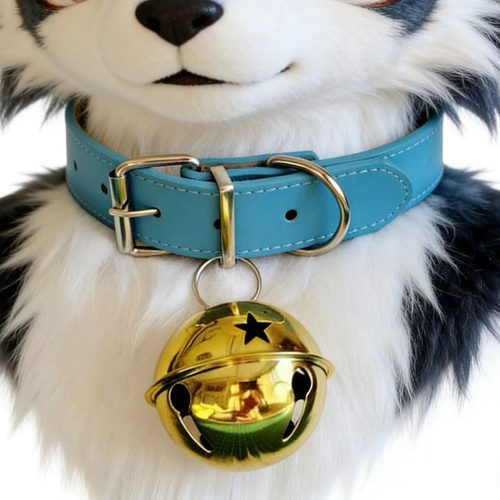 兽装项圈加大铃铛皮革材质加宽加大多色可选福瑞furry配件二次元