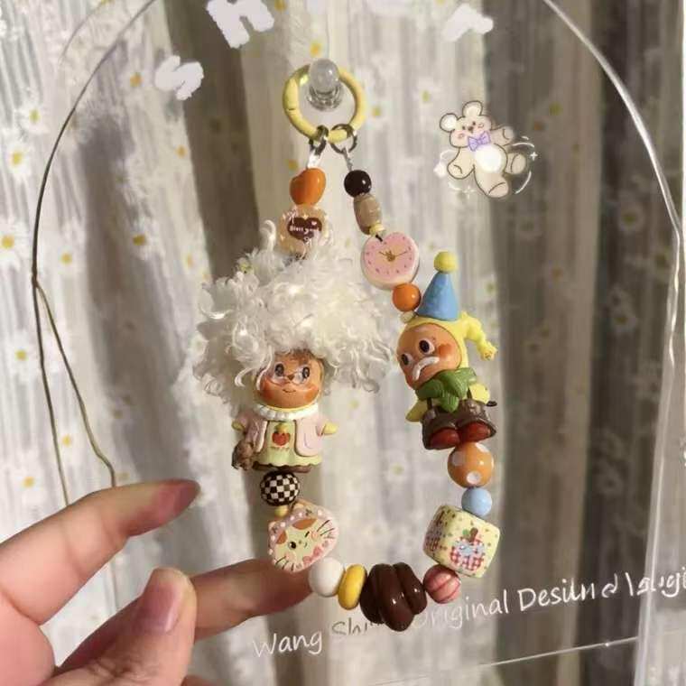 怦然心动一起变老改娃可爱串链链条挂绳手提防丢手机钥匙包挂链