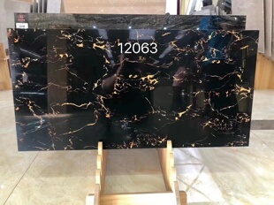 现代简约600X1200黑金花地砖客厅卧室过门石串边线纯色瓷砖纯黑砖