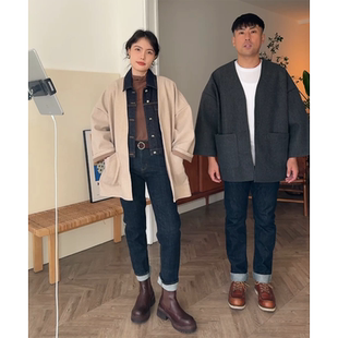极简美学】出口订单23秋冬新中式披肩外套宽松廓形休闲开衫外套