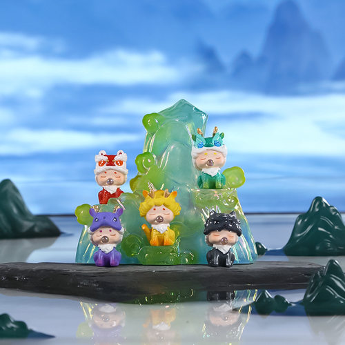 吉祥云梦小瑞兽盲盒潮玩手办萌粒公仔创意小礼品桌面装饰摆件萌瑶