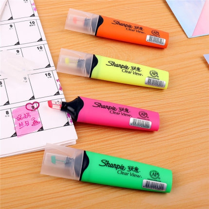 锐意荧光笔认证重点透明Sharpie