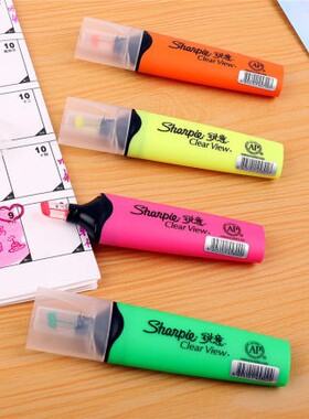 锐意荧光笔认证重点透明Sharpie