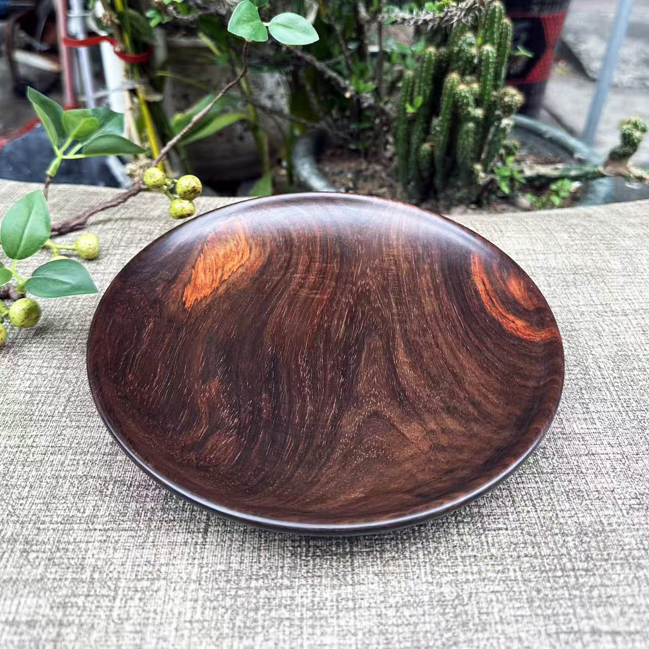 大红酸枝整木黑飘红20.5×3.5果盘摆件交趾黄檀红木茶托收藏实拍,家居饰品,木雕,淘宝优惠券,粉丝福利购,淘宝优惠卷