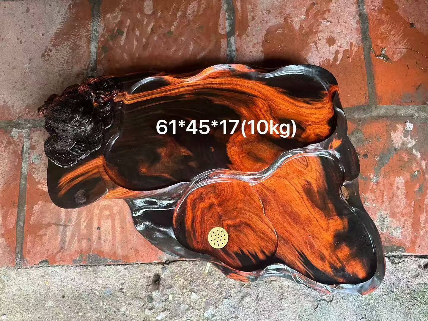 大红酸枝整木根雕茶盘交趾黄檀红木金蟾吐财茶盘工艺礼品收藏实拍