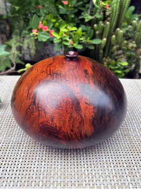 大红酸枝黑飘红整木雕聚宝盆摆件18.5×12交趾黄檀红木工艺品实拍