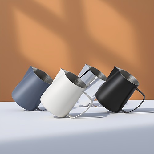 咖啡拉花杯不锈钢尖嘴拉花缸意式奶泡杯打奶缸700ML咖啡器具logo