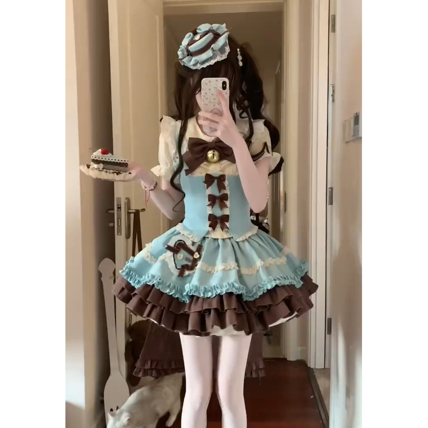 薄巧色狗短Lolita托胸jsk洛丽塔