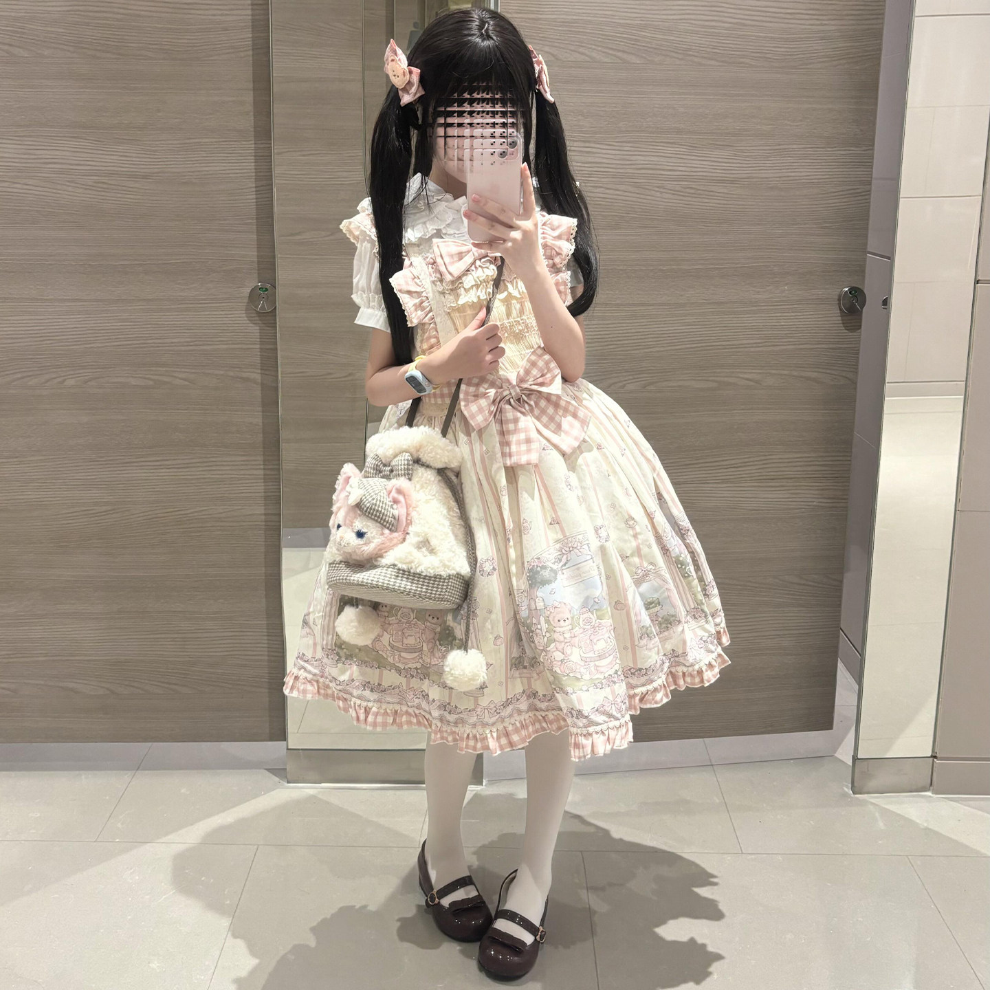 粉白lolita裙子日常轻lo可爱甜妹