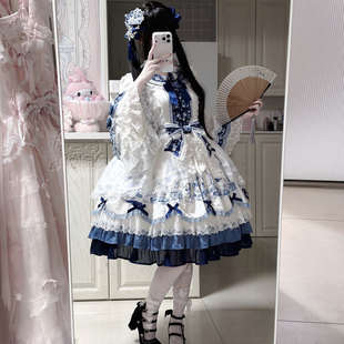 梨园梦瓷Lolita摇篮曲OP连衣裙洋装花嫁中国风Lolita蓬蓬公主裙