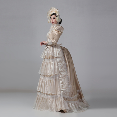 欧式宫廷裙欧洲中世纪贵族复古洛可可风古典公主礼服话剧影楼写真