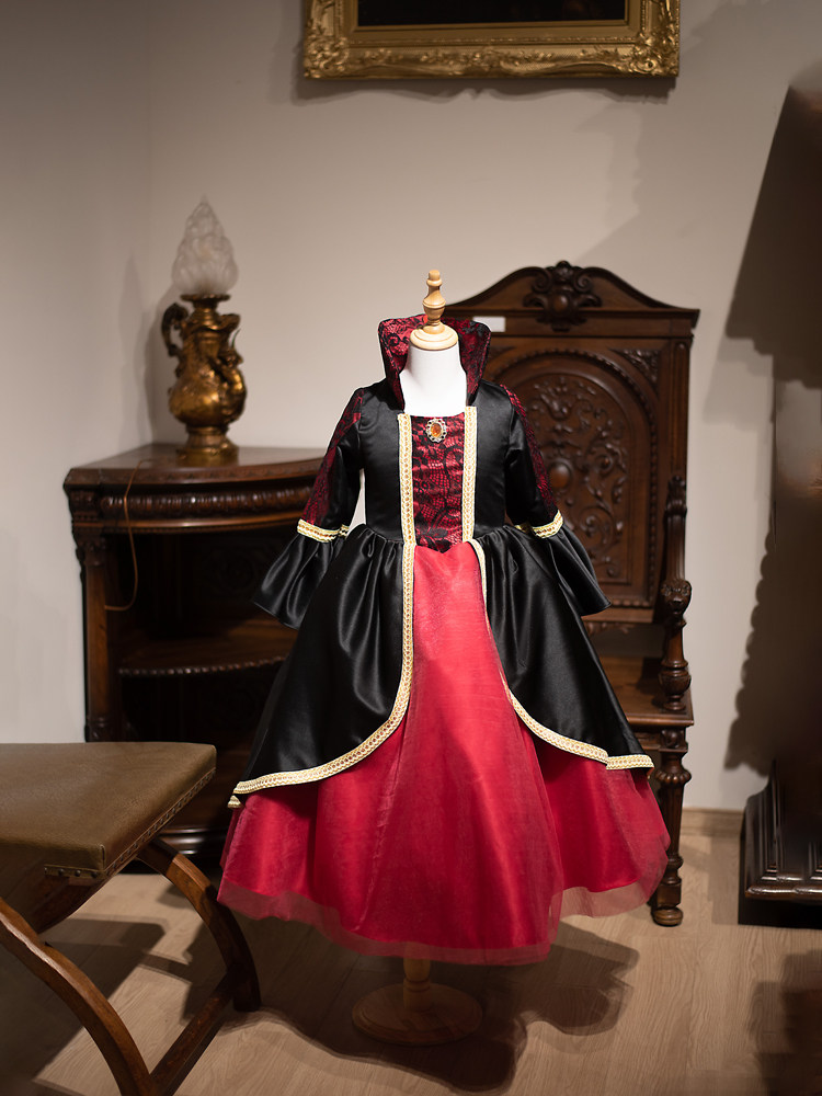 欧洲中世纪复古宫廷儿童走秀礼服蓬蓬裙暗黑系哥特式风表演服走秀