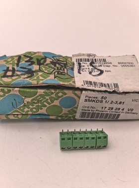 原装菲尼克斯SMKDS1/2-3.81 1728284 2P弯头插座3.81mm插拔连接器