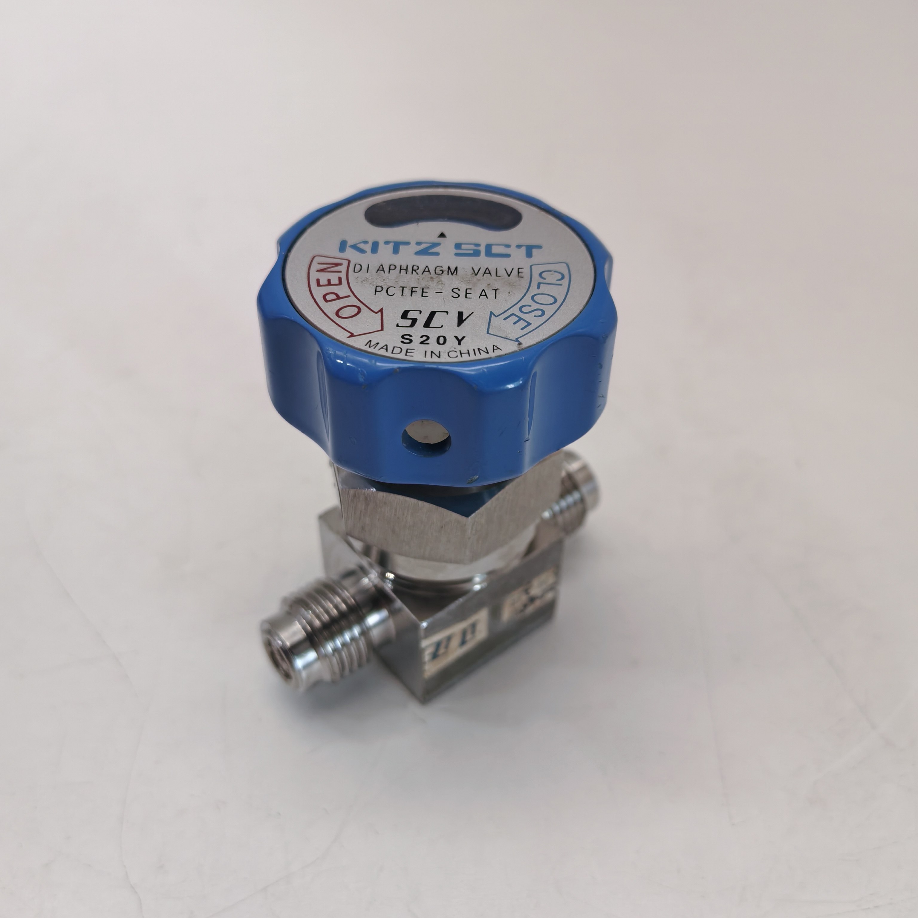 KITZ SCT手动隔膜阀 SCV S20Y，10K-1/4规格316L不锈钢，蓝色手柄