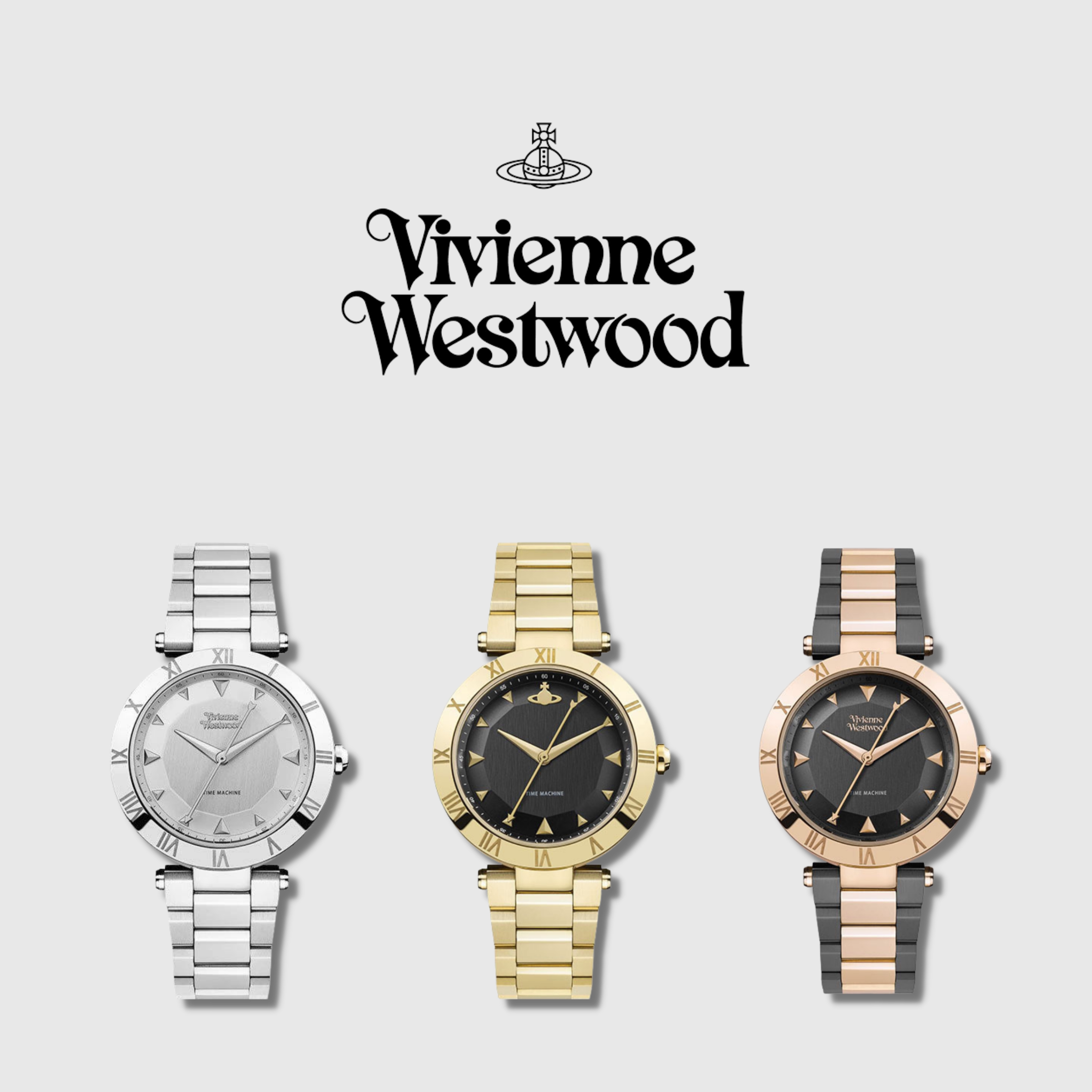 日本代购vivienne westwood西太后圆形女士不锈钢石英手表简约