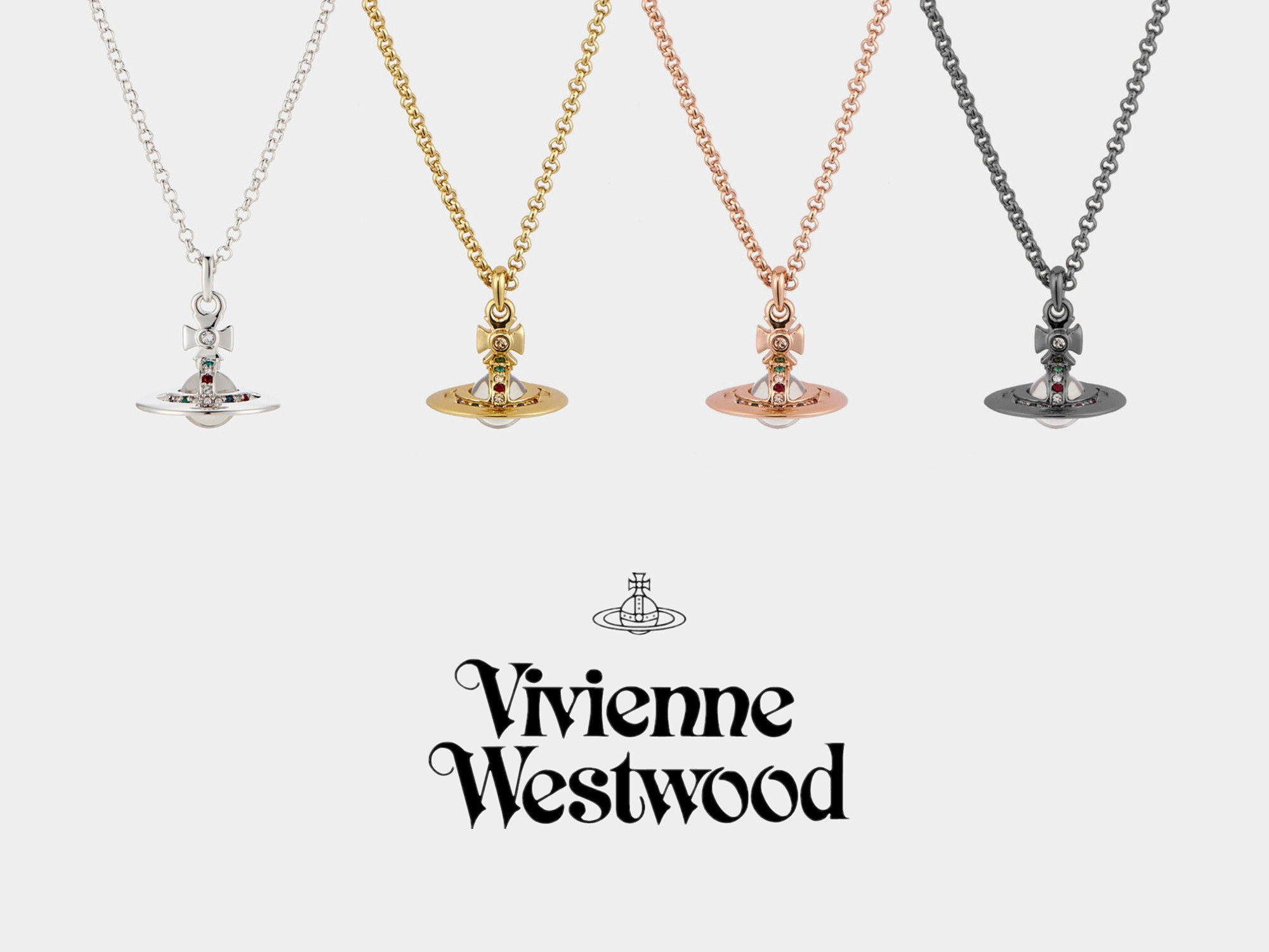 日本代购vivienne westwood西太后经典钻饰玻璃立体土星项链中号