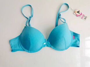 包邮韩系上薄下厚可拆卸肩带纯色糖果色里外全棉性感文胸内衣75A