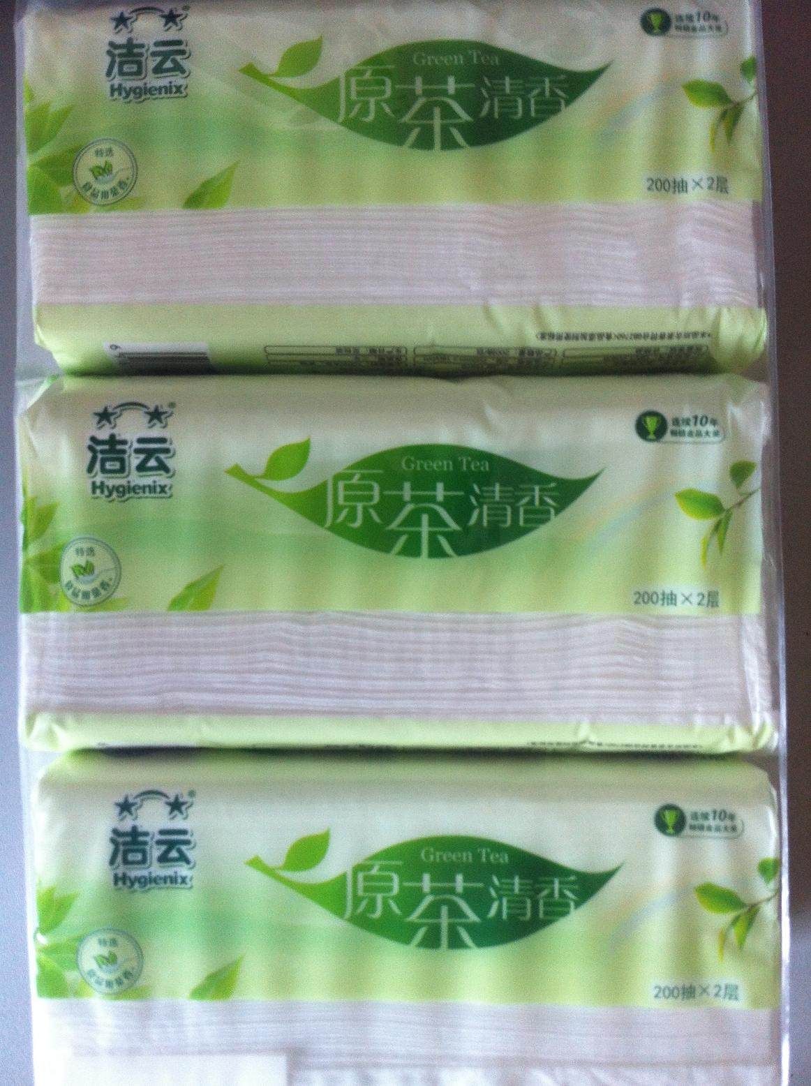 洁云抽纸200抽原茶香氛中幅200抽*3包 似有若无的香味