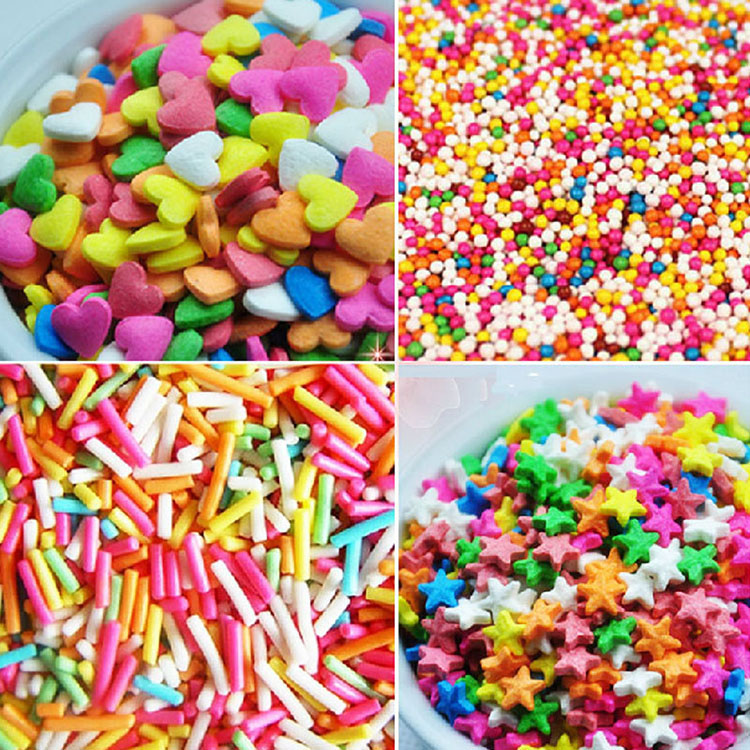 七彩糖针糖珠装饰糖 压片糖甜甜圈装饰冰淇淋棒棒糖蛋糕装饰彩糖